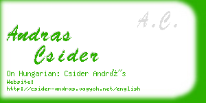 andras csider business card